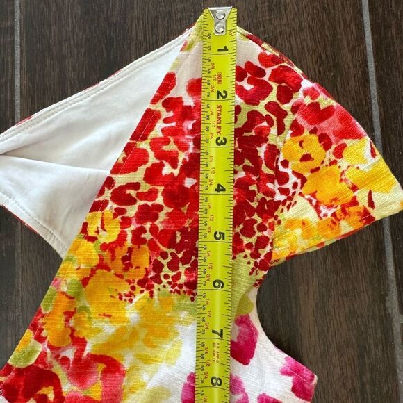 GUESS Floral tulip style Dress cap sleeves bow embellishments Size 6 super cute - Picture 13 of 16